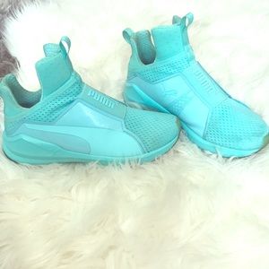 turquoise puma shoes
